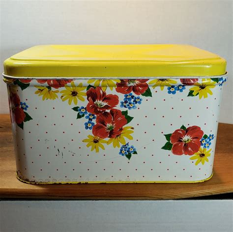 vintage metal bread box hinged lid|Vintage Metal Bread Box With Lid .